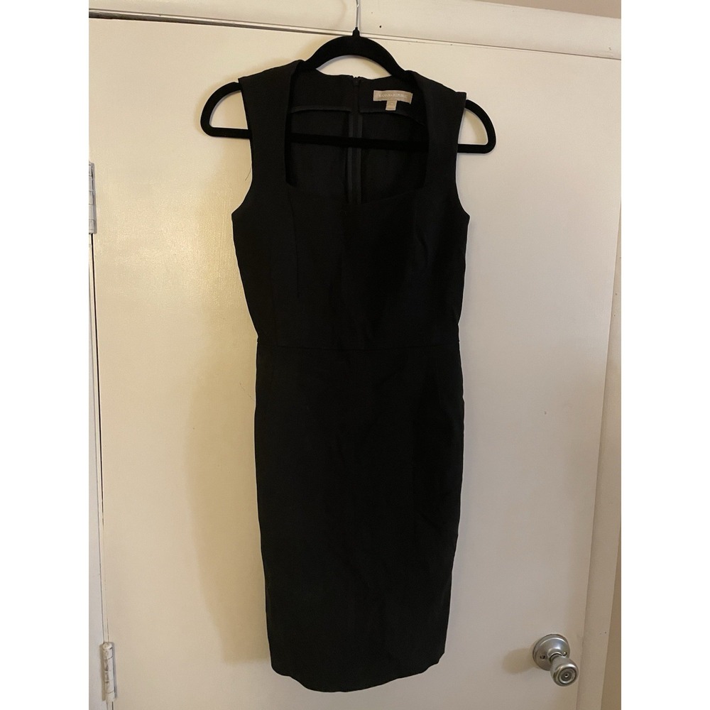 Banana Republic Sheath Dress Women Size 4 Black Cotton Blend Sleeveless Back Zip